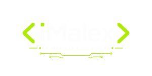 iMalex logo with white lettering